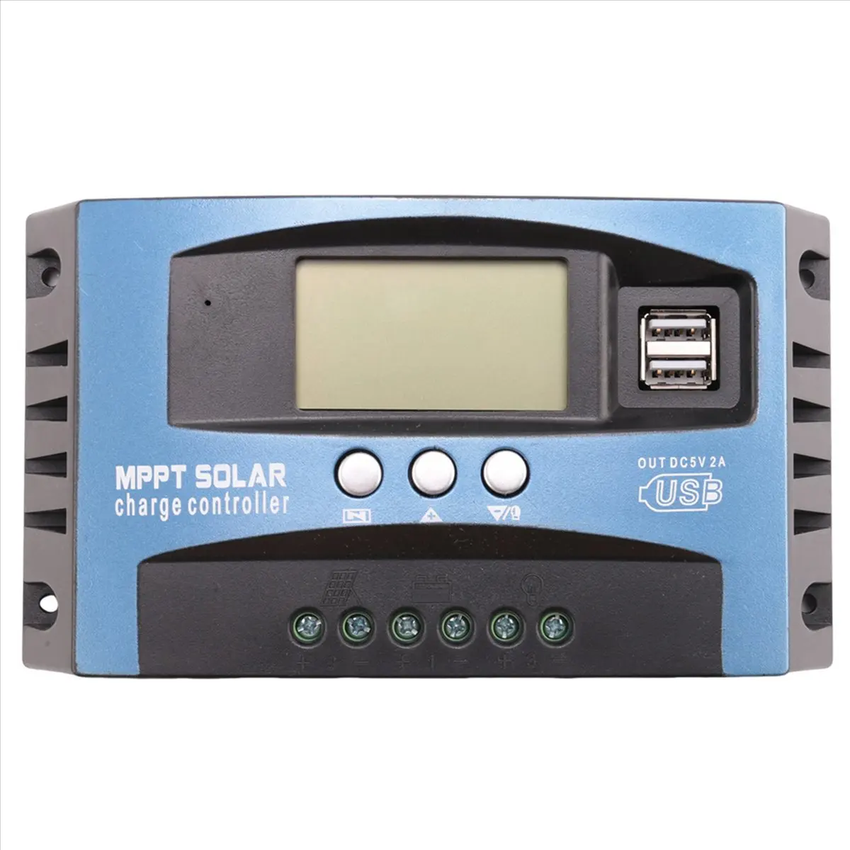 Compatible 100A MPPT Solar Charge Controller Dual USB LCD Display 12V 24V Auto Solar Cell Panel Charger Regulator with Load