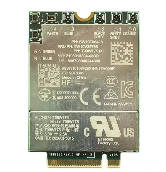 T99W175 FRU 5W10V25766 5G NR M.2 Module X55 4G WWAN Card For Yoga 5G-14Q8CX05 Flex 5G-14Q8CX05 Laptop