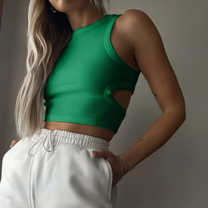 New Racerback Tank Top, Sports Short, Naked Hollow, Sleeveless Top for Women