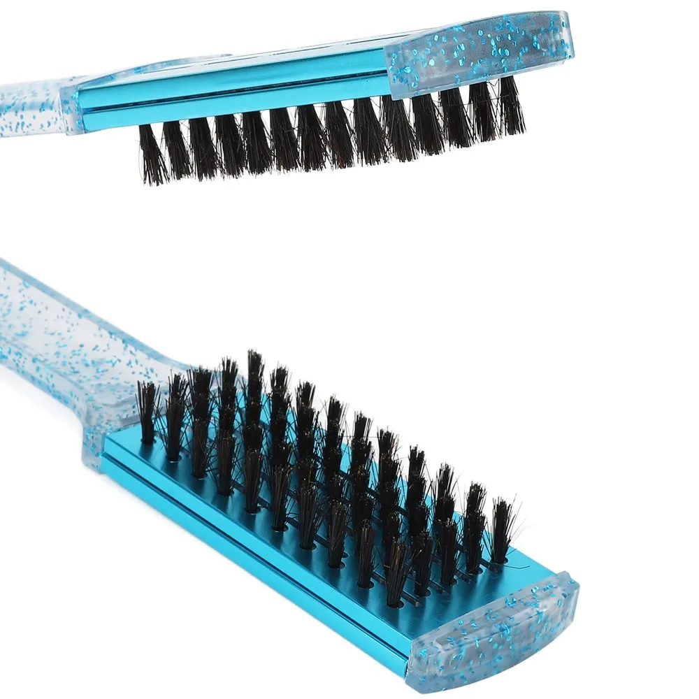 Multifunction Hair Straightener Clamp Brush ABS Exquisite Straightening Clamp Brush Blue Double Sided Straightener Brush - view 4
