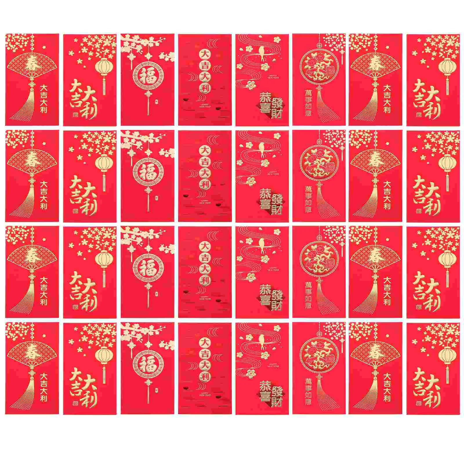 

36 Pcs Mixed Style Red Envelopes Special Occasions Gifts 2020 New Year Money for Chinese Long Bright Color