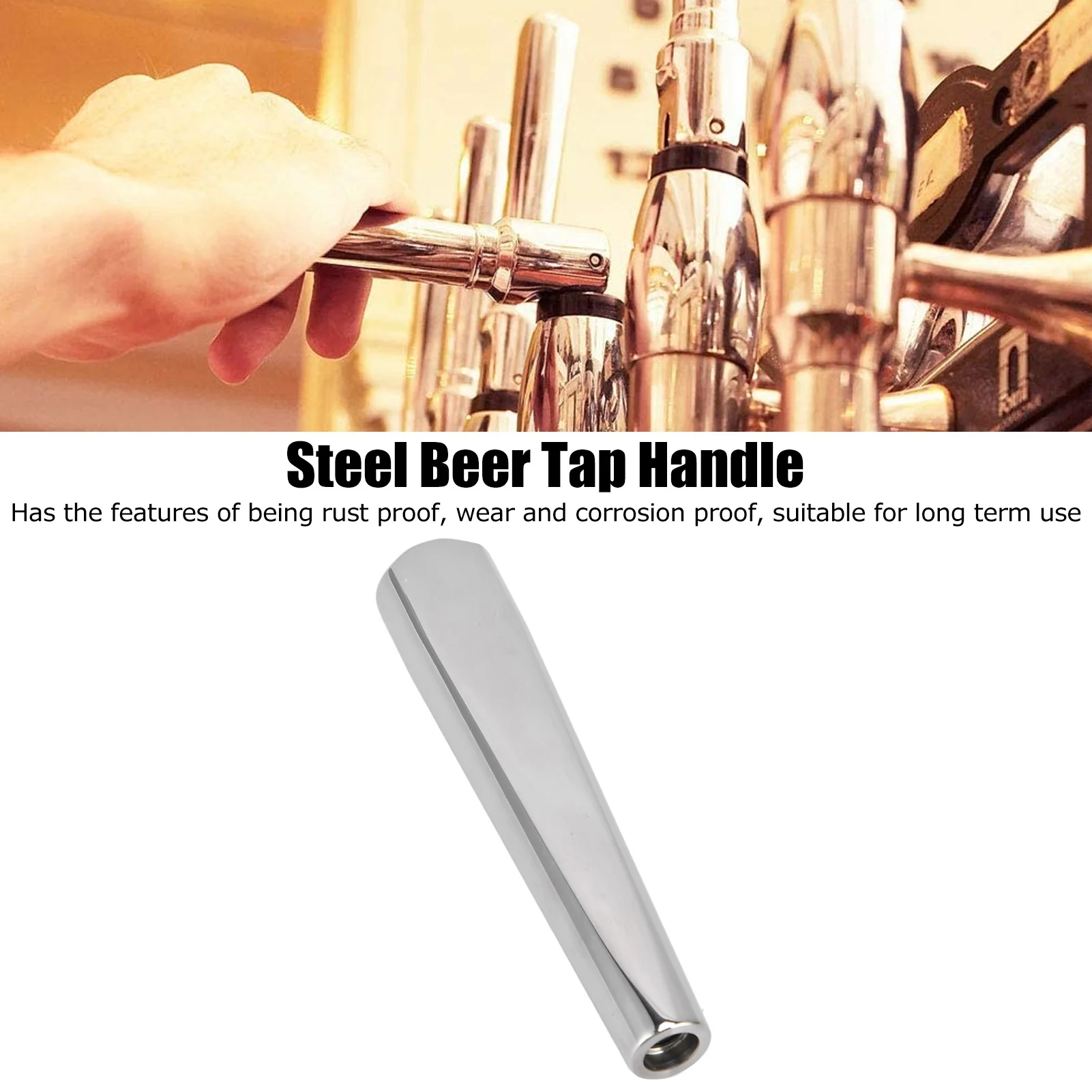 Beer Faucet Handle Beer Tap Handle 304 Stainless Steel Beer Faucet Handle for Standard 3/8in Thread Faucet Steel Beer Tap Handle