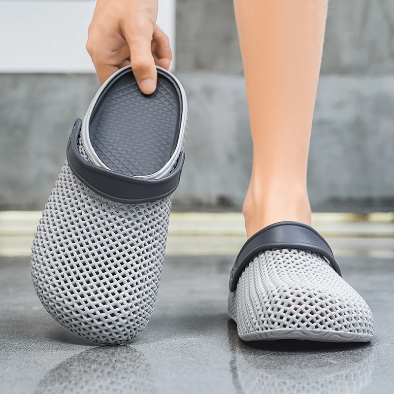 Men 3D Honeycomb EVA Clogs Breathable Hollow Slip-On Sandals 2-Way Wear Slingback Non-slip Quick Dry Water Shoes 39-44