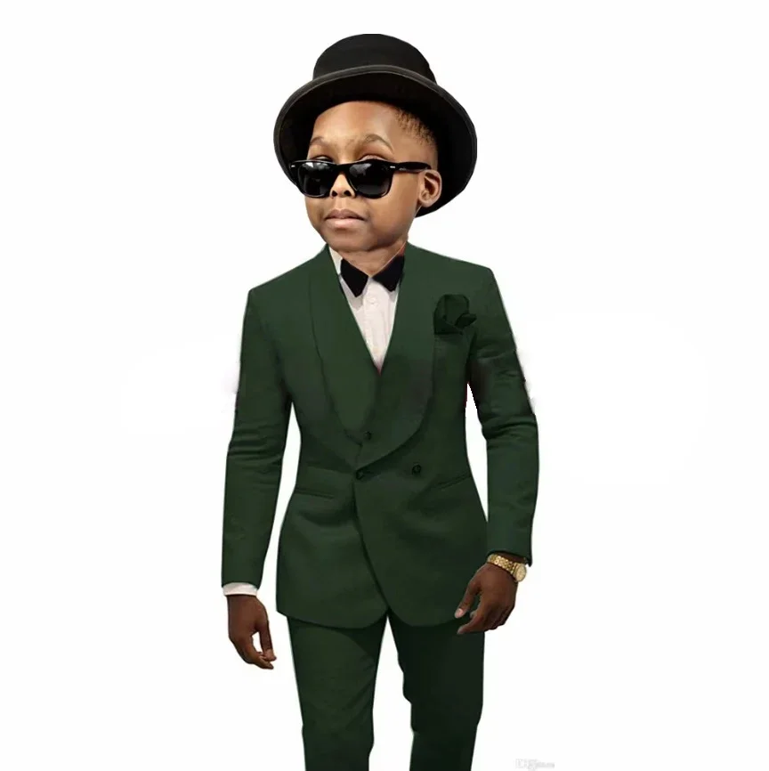 مزدوجة الصدر الاطفال بدلة رسمية للبنين 3-16 سنة 2 قطعة الأطفال الأزهار الزفاف سهرة لحفلة عيد ميلاد السترة مع السراويل