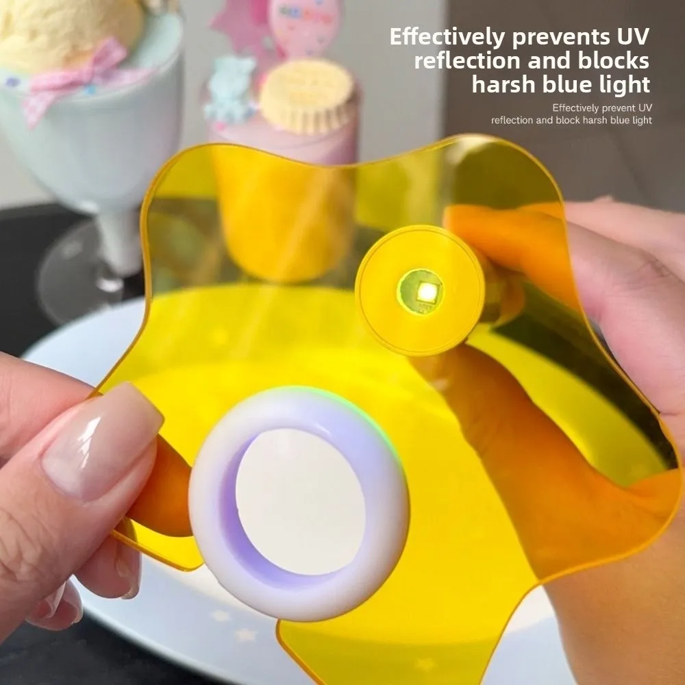 Star Shape Nail Lamp Light Shield Anti-Blue-Light Acrylic Light-Blocking Baffle Handheld Nail Salon Light Shield Nail Art Use