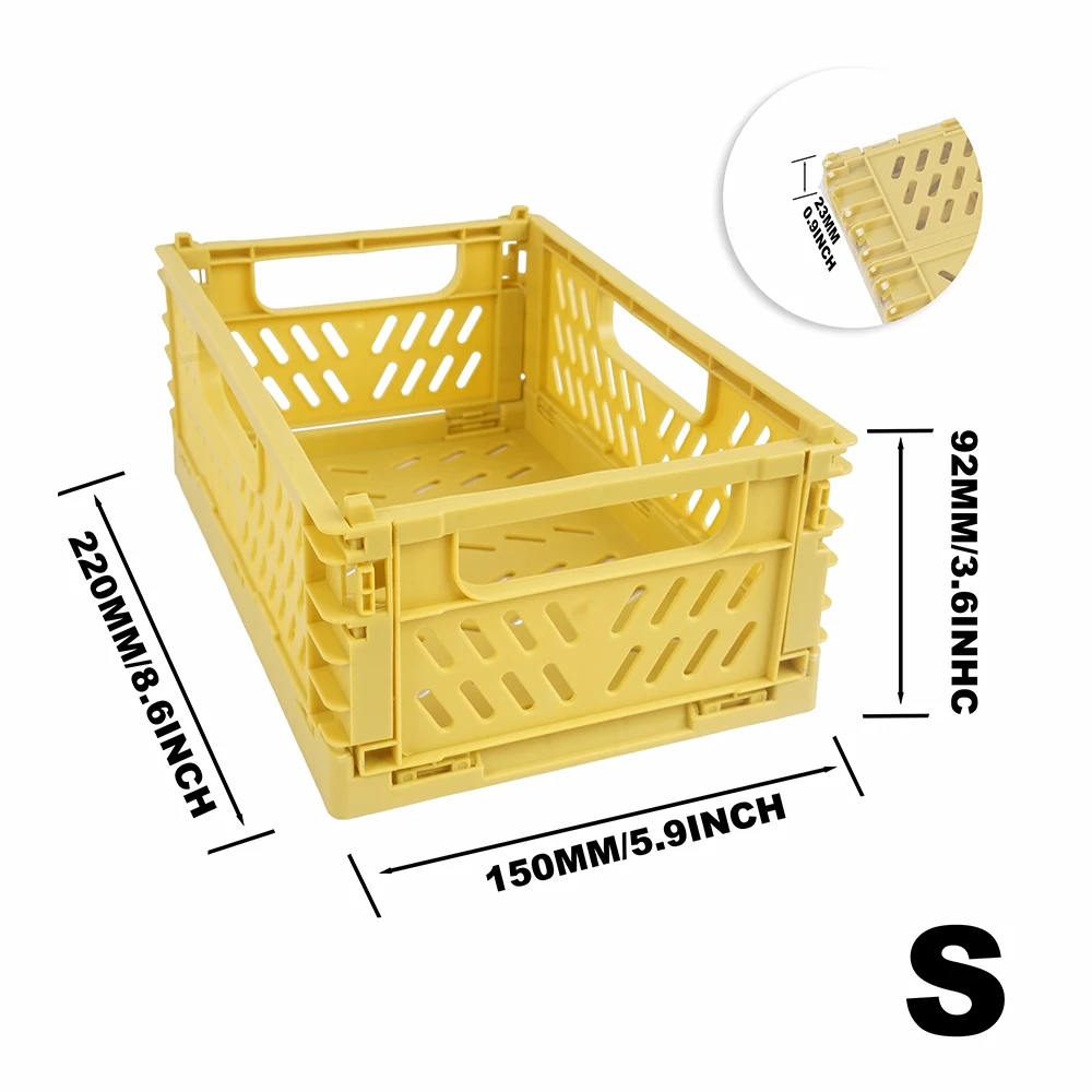 صندوق تخزين بلاستيكي قابل للطي متعدد الأغراض قابل للطي، سلة قابلة للتكديس للتنظيم S/M/L