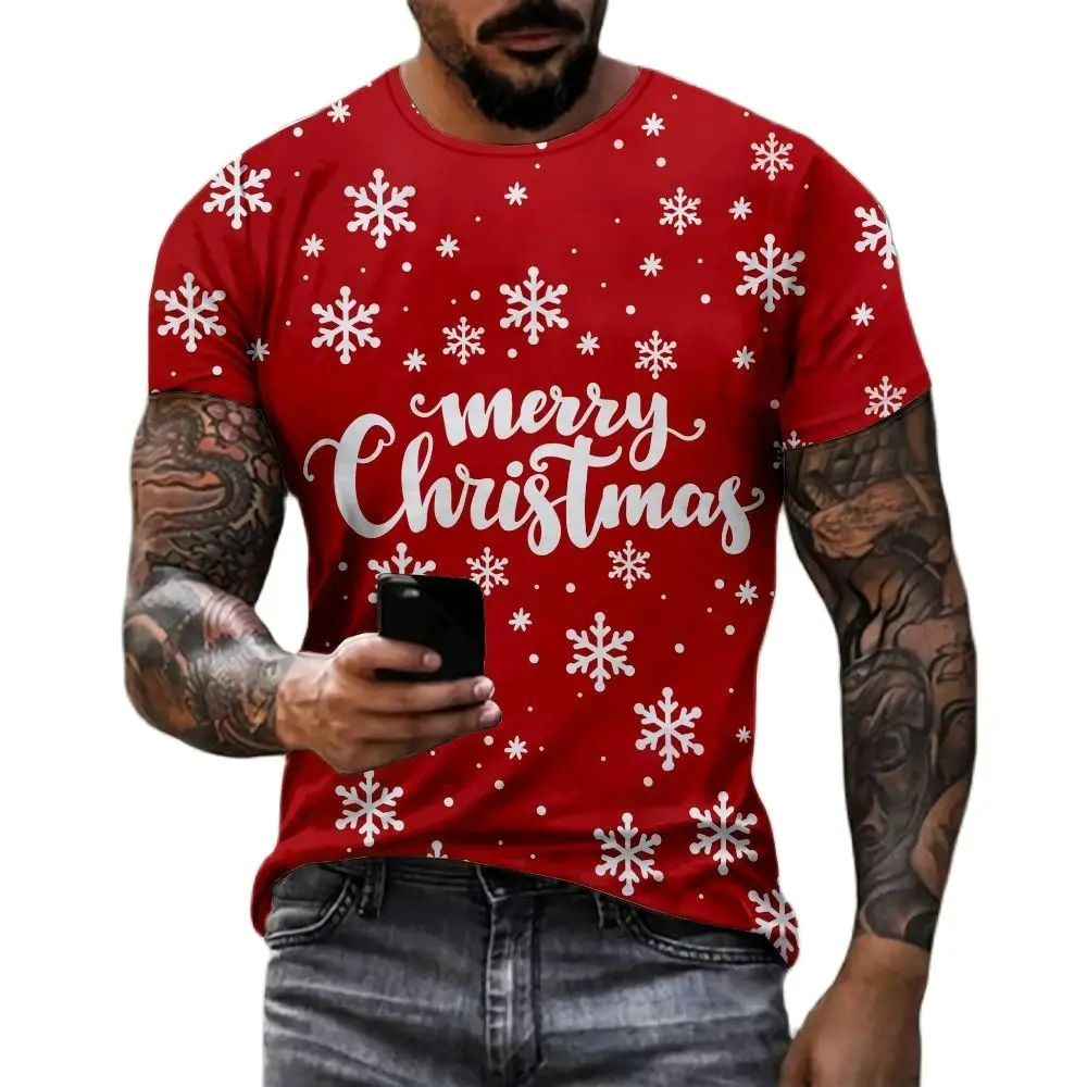 Santa Fun New Year Party 3D Printed Men And Women Holiday Fashion Clothing Hip Hop Snowman Short Sleeve Round Neck T-shirt Tops