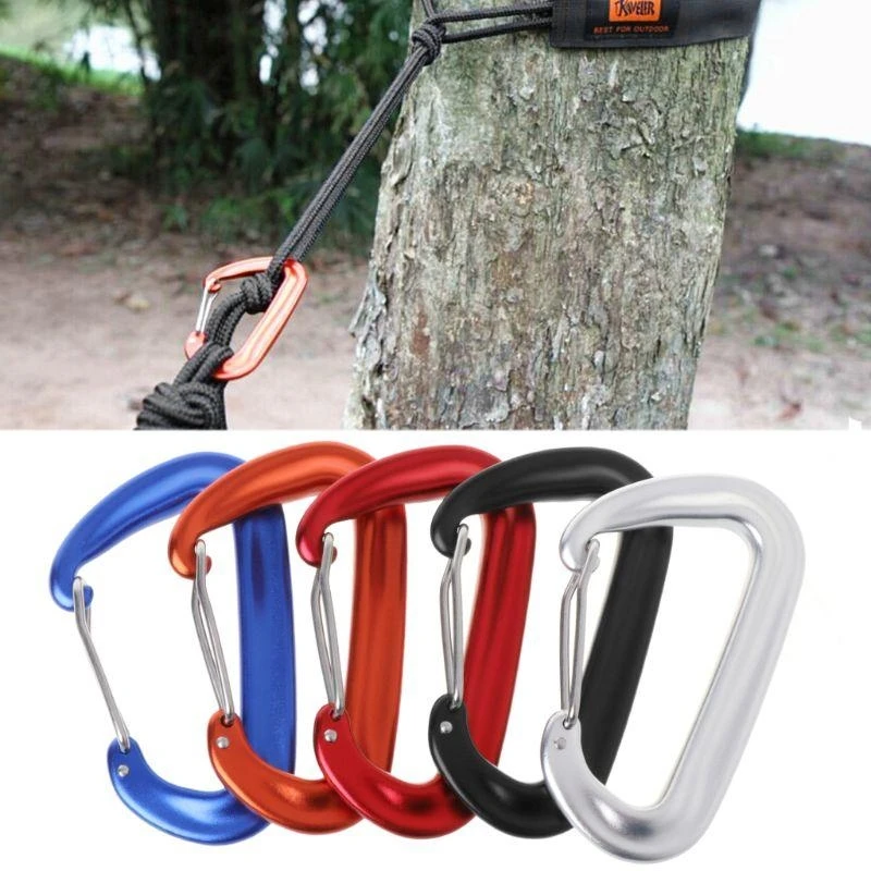 

652F Heavy Duty D Ring Carabiners Clip for Climbing Rappelling, D Shaped Carabiner