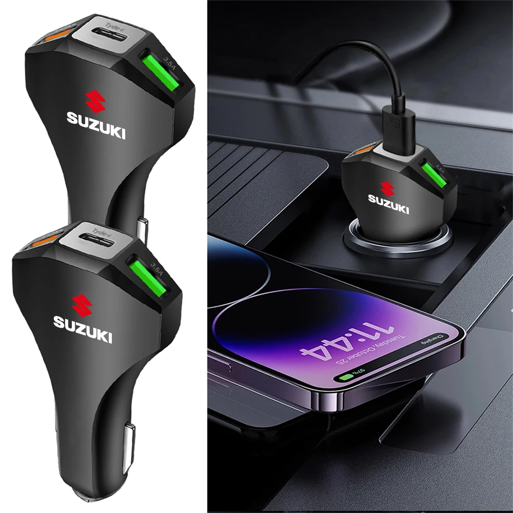 

Автомобильное зарядное устройство USB типа C, адаптер для зарядки телефона, прикуриватель для Suzuki Ignis Alto Baleno Grand Vitara Swift SX4 Jimny