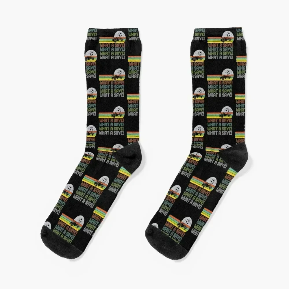 

What a save Vintage Retro Rocket Soccer Car League Socks FASHION crazy heated kawaii Male Socks Women's