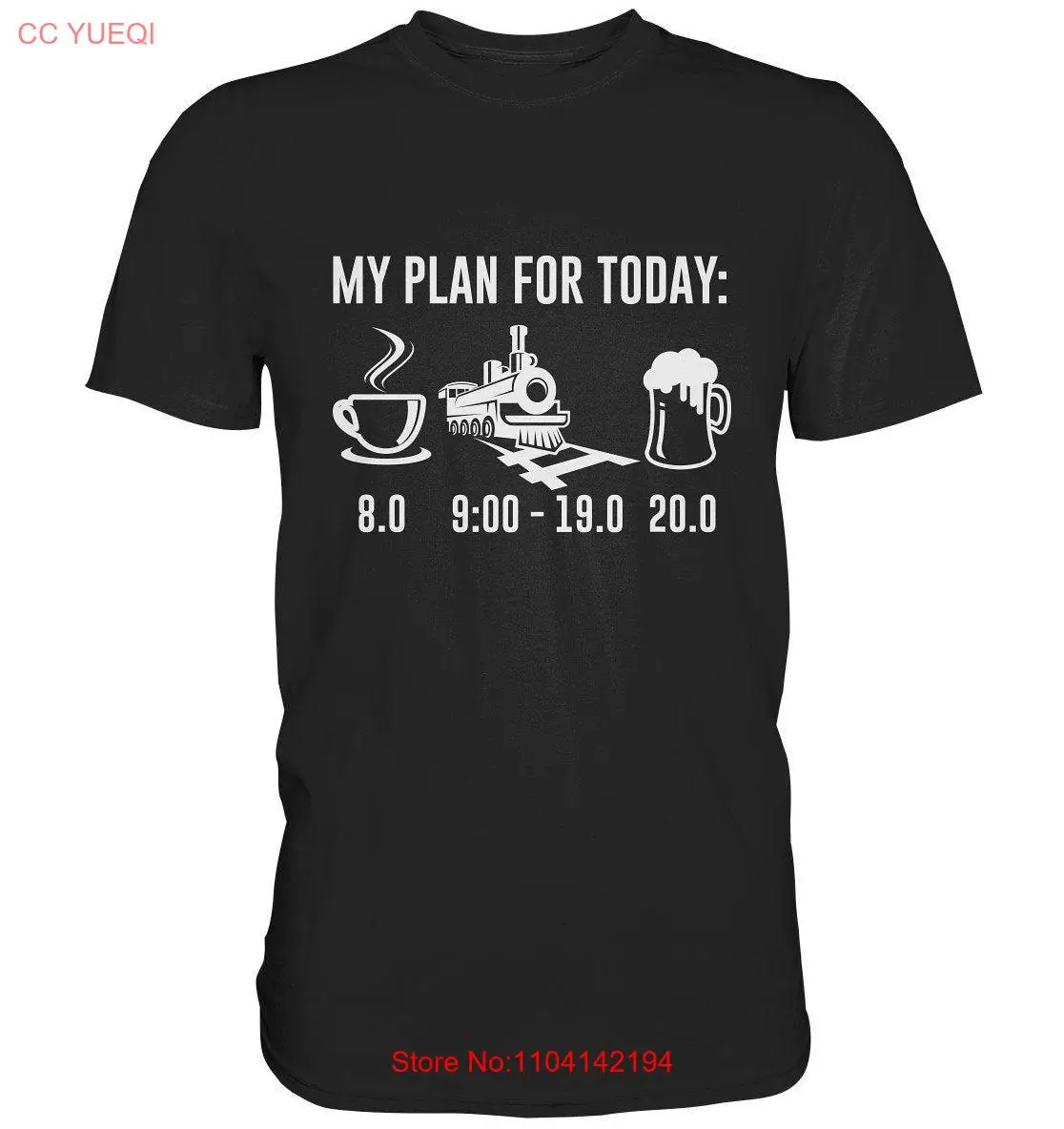 T Shirt Daily Schedule Model Railway Trains Locomotive Steam Engine Ideas Premium long or short sleeves