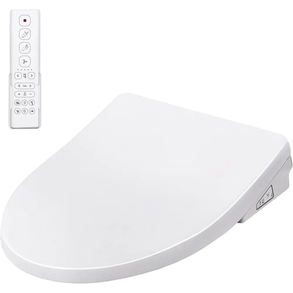 

Умное удлиненное сиденье для унитаза Ecoseat с подогревом, подачей теплой воды, беспроводной очисткой, пультом ДУ, регулируемым соплом, простой установкой