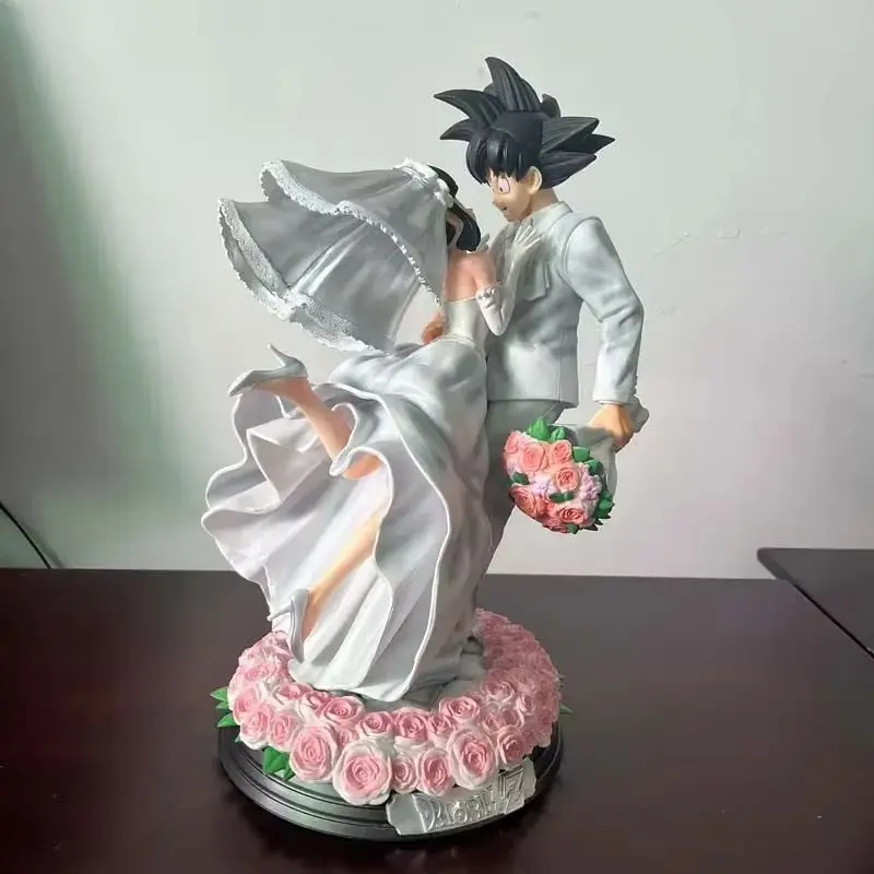 Hot Dragon Ball Z Son Goku Chichi Wedding Version Pvc Action Figure Collectible Model Toy Couple Statue Desktop Ornament Toy