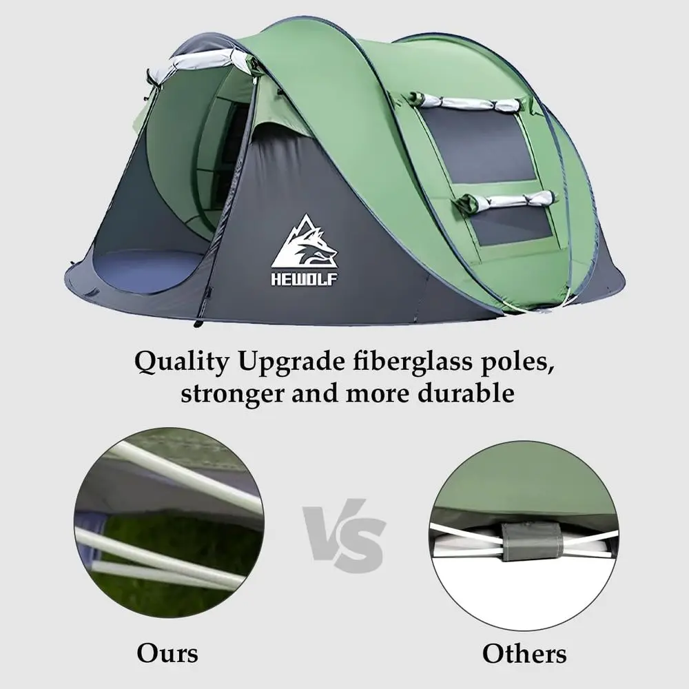 Pop-up kampeertent 2/4 personen, directe familietenten, eenvoudige installatie automatische tent voor kamperen, wandelen en reizen