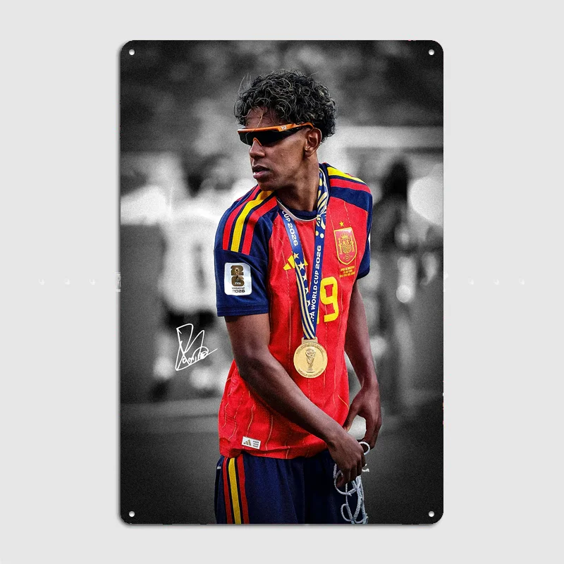 Lamine Yamal Poster Metal Posters Living Sign Indoor Outdoor Room Decoration Home Bar Decor Wall Decor