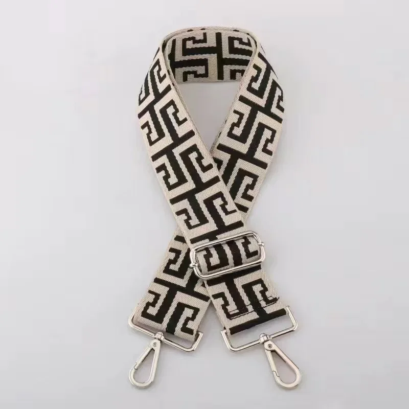 Cross Border New Widened And Thickened 5cm Versatile Geometric Maze Style Shoulder Strap Crossbody Bag Strap Widened Shoulder St