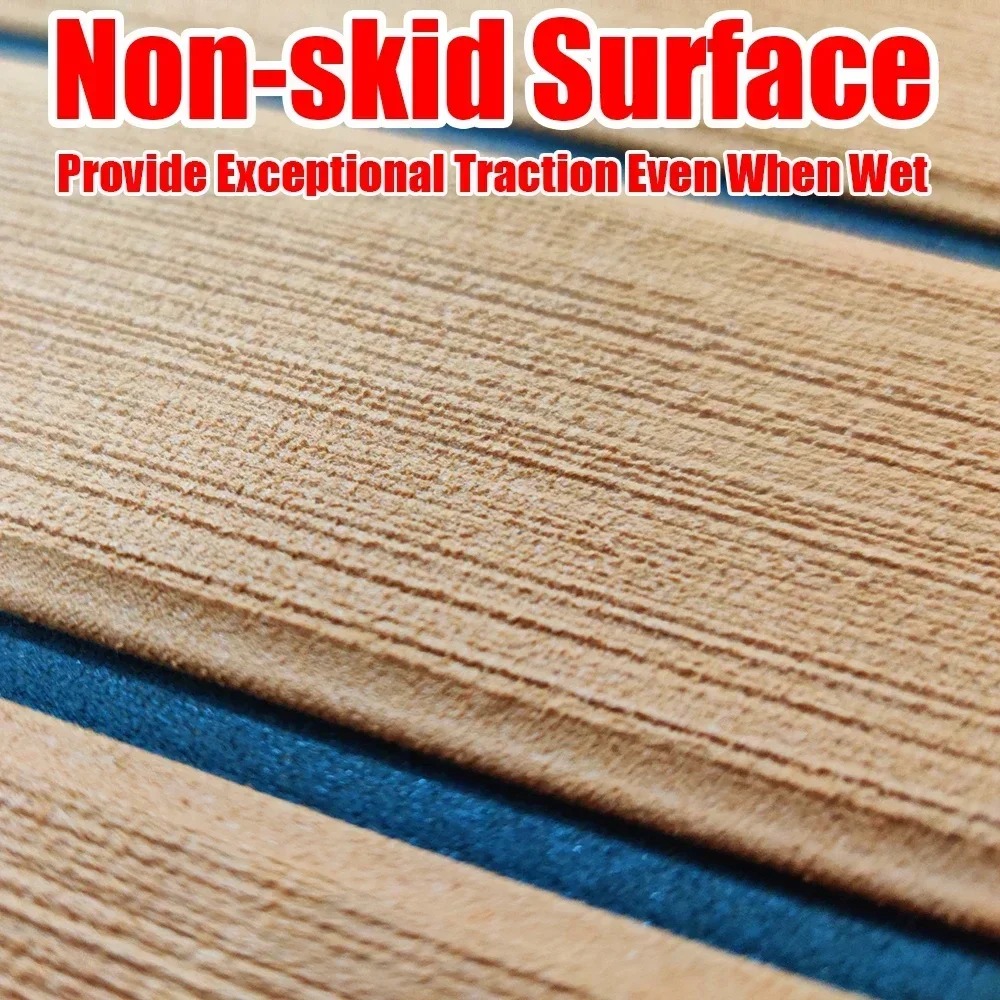 900x2400x5mm EVA Foam Faux Teak Flooring Decking Sheet Non-Skid Self Adhesive Boat Deck Anti-fatigue Mat Yacht Flooring Pad