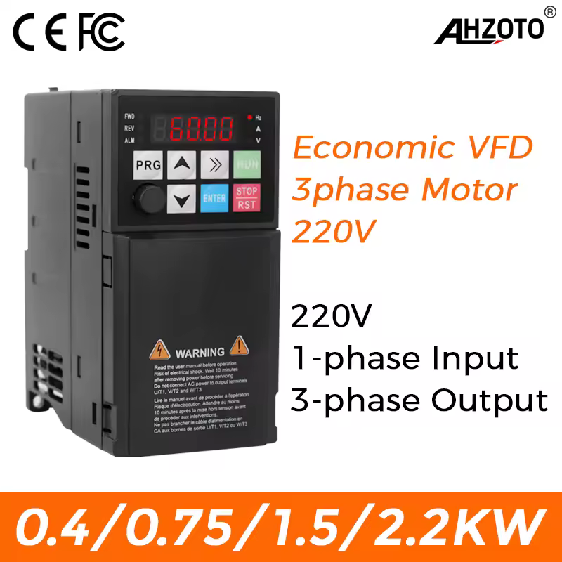 Inversor económico VFD 220V 380V 0,4KW 0.75KW 1.5KW 2.2KW bomba de agua Control de velocidad del Motor controlador de frecuencia ajustable accionamiento de CA