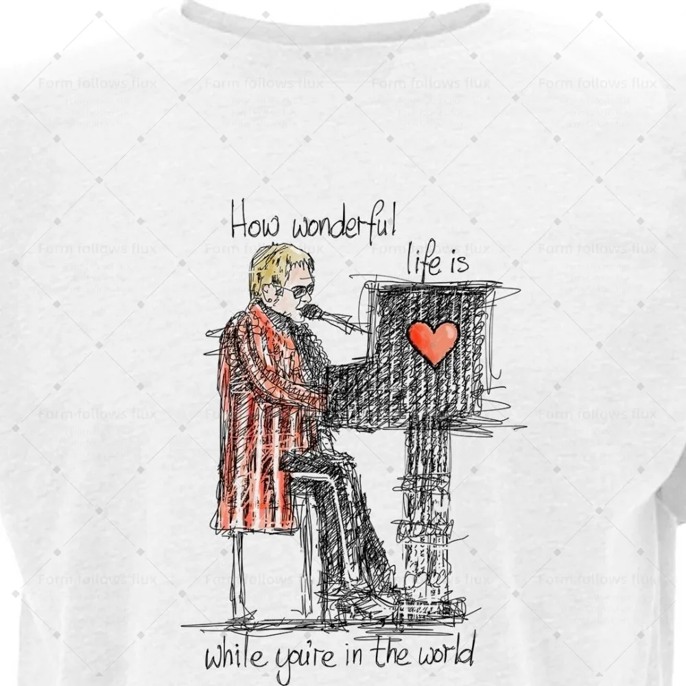 

2026 men T-Shirt Hoodie Elton John – Your Song Mums Piano and Keyboards Pop Mod Reggae Irish Romantic Hand Drawn Comic style Uni