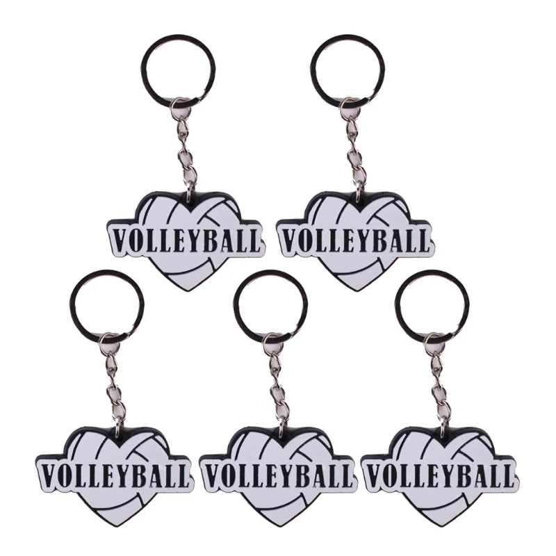 5Pcs Volleyball Keychains Jewelery Keys Party Pendants Gift Chain for Volleyball Favor Fan Pendant Keychain Case Keyring