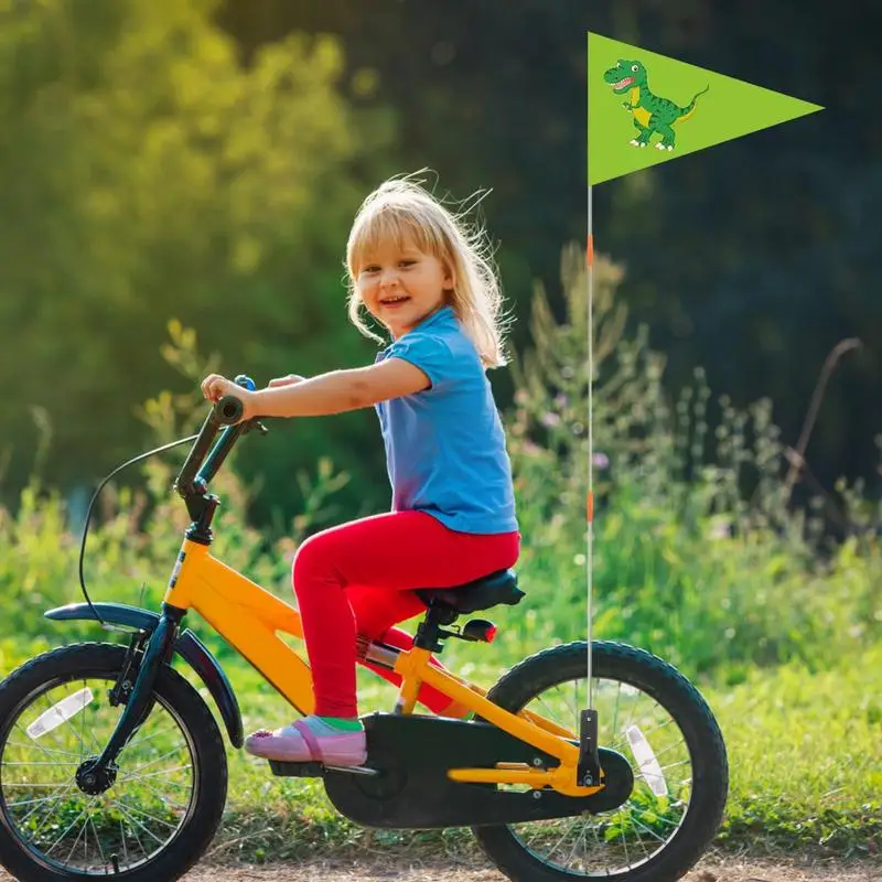 Bicycle Flag Waterproof Kid Bicycle Safety Flags With Flagpole Adjustable Height Bicycle Trailer Flag For Enhanced Visibility