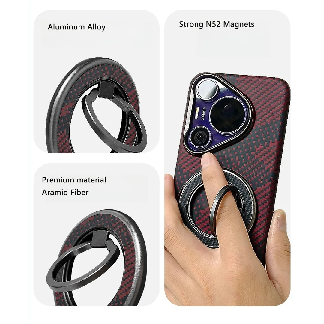 CarbonMagnetic Cell Phone Ring Holder Mobile Phone Bracket Removable Cell Phone Grip Kickstand for iPhone  Samsung Xiaomi huawei