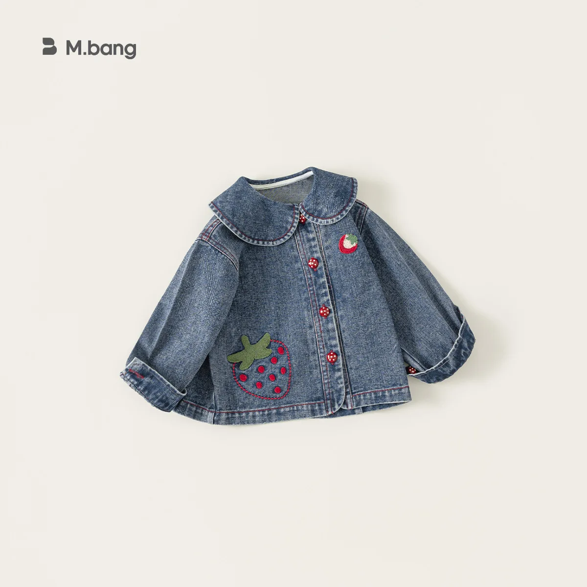 Children's Clothing, Girls' Denim Spring New Products, Collar Cartoon Baby Long Sleeved Clothes, Versatile Children's Jackets