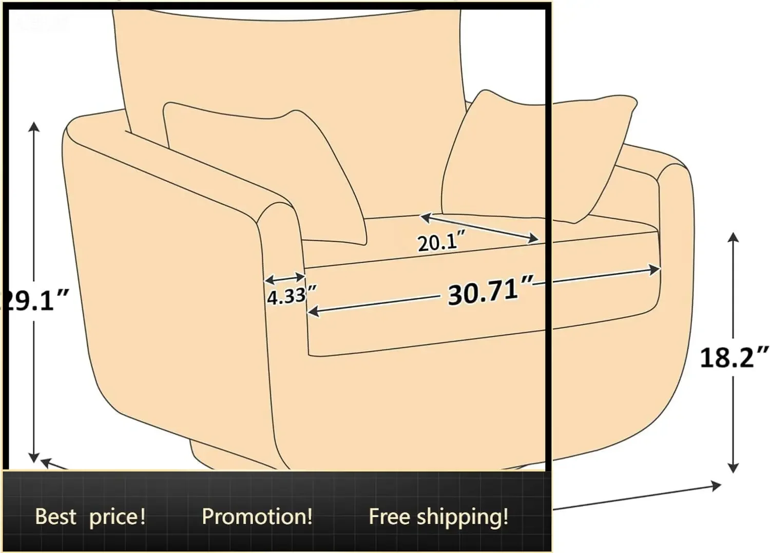 Brand new fast shippingBestseller360° Swivel Accent Armchair, 39.3