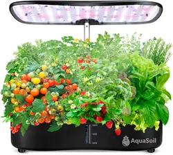 Hydroponic Growing System 12 Pods Herbs Garden Kit Indoor  LED Grow Lights Hydro Water Pump, Auto Timer Height Adjustable to 20