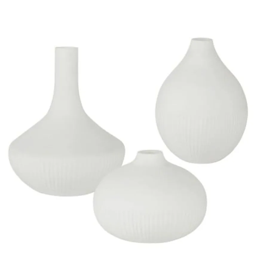 Apothecary-style vase set 3 pcs glass clear elegant vintage silhouette for living room or shelf display