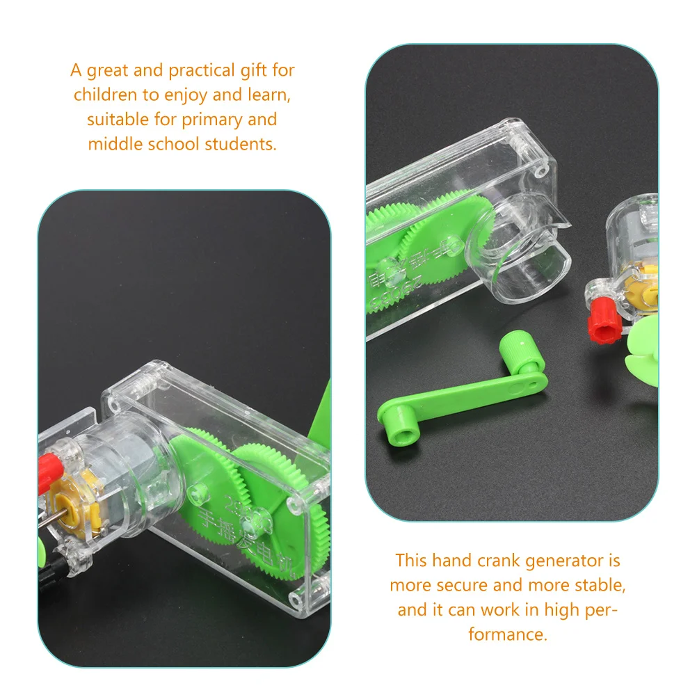 

Hand Crank Generator Science Experiment Kits Metal Small Classroom Physical Model DIY Portable Electricity Kit For Kids