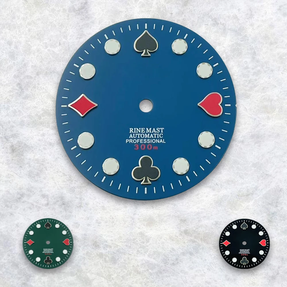 

Poker 28.5mm S Logo Dial Suitable For NH35/NH36/4R/7S Japanese Automatic Movement Green Luminous Watch Modification Accessories