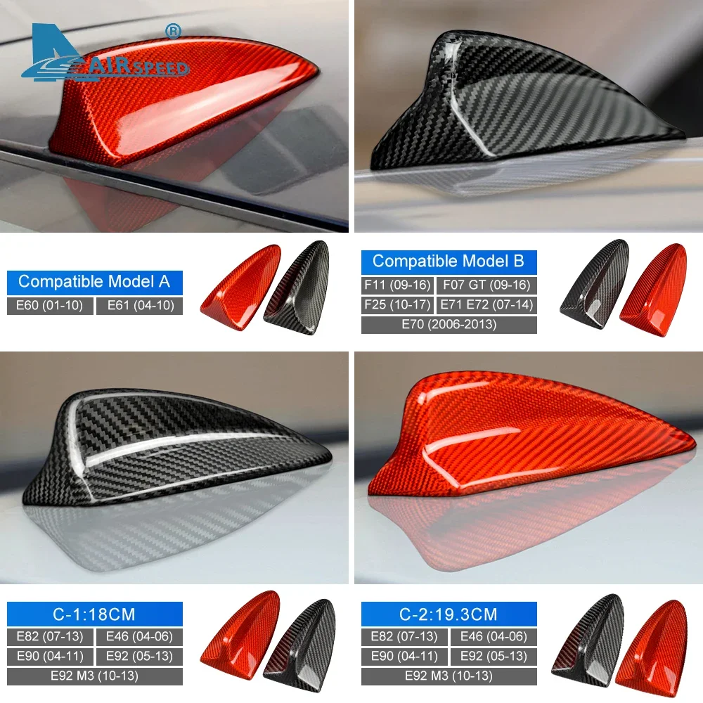 

For BMW E90 E92 E46 E36 E60 E70 F20 F30 F10 F22 F31 F15 F21 G30 G20 G01 G05 G07 Real Carbon Fiber Shark Fin Antenna Cover