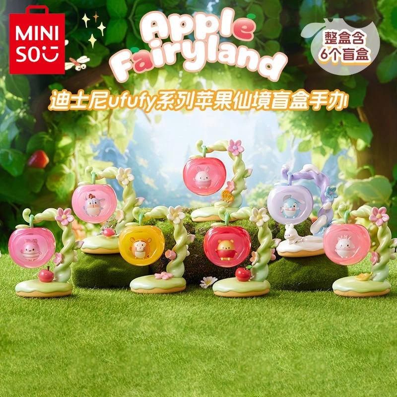 

Genuine Disney Ufufy Series Apple Fairyland Blind Box Pooh Desktop Decoration Ornaments Stitch Cartoon Model Toy Gift