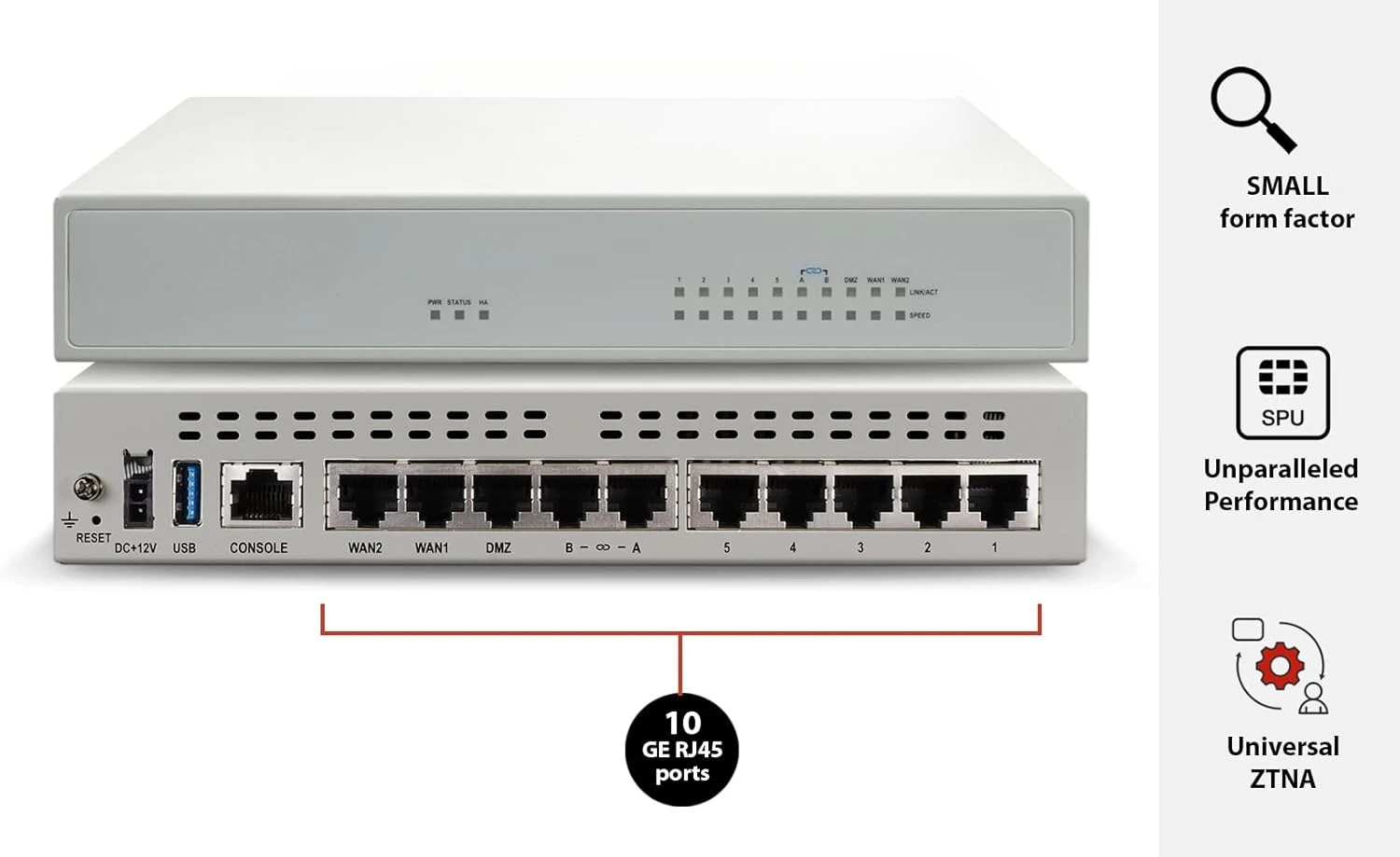 جهاز جدار الحماية - 10 منافذ جيجابت إيثرنت RJ45، تتضمن DMZ وWAN والمنافذ الداخلية (الأجهزة فقط، بدون اشتراك) (FG-60F)