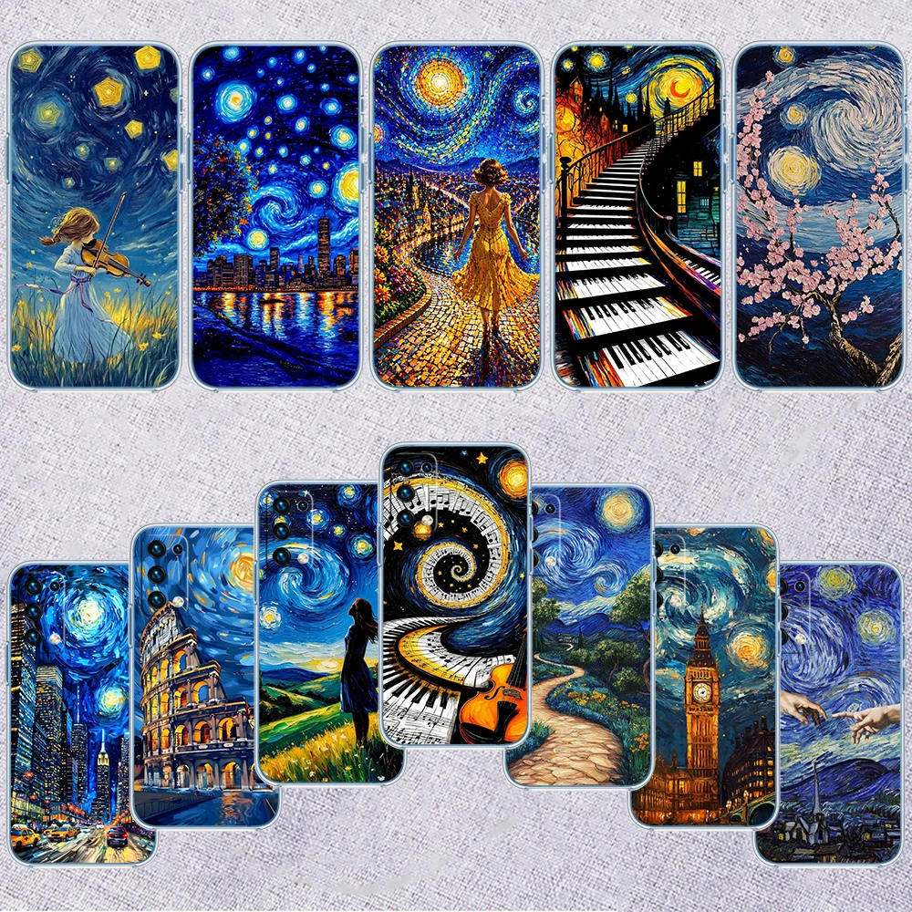 Funda de teléfono IW25 Starry Night Van Gogh para LG K22 K30 K40 K40S K41 K42 K50 K50S K51 K51S K52 K61 K62 K71 K92 Q60 Q61 V40 V50 V60