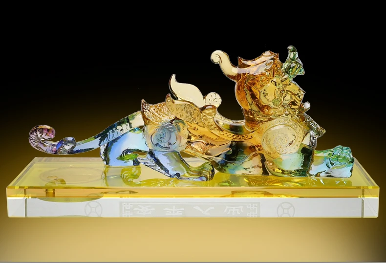 TOP COOL gift HOME CAR  office efficacious talisman thriving business money good luck CRYSTAL PI XIU FENG SHUI ART statue
