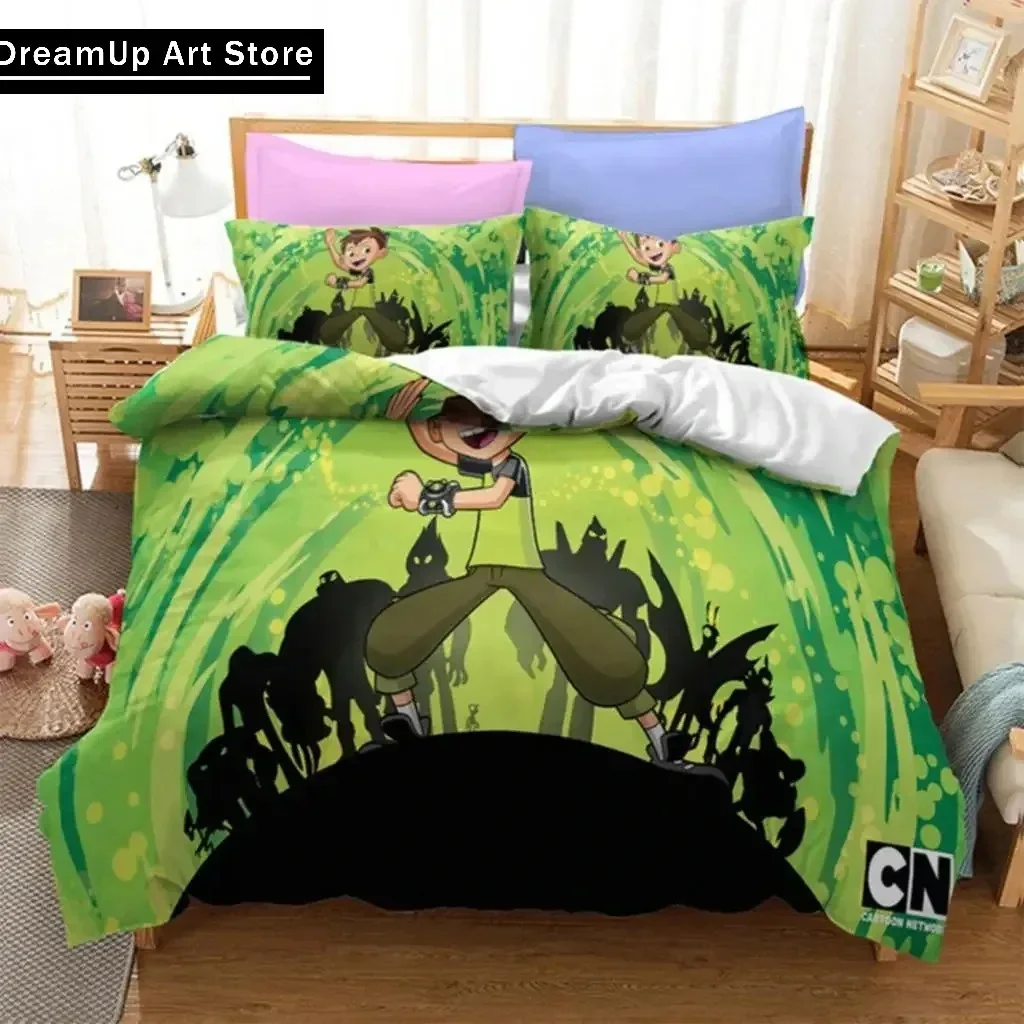 3d Print Ben Alien Force 10 Teenage Hacker Bedding Set Cute Quilt Cover Bed Cover With Pillowcase Twin Single Queen King Size