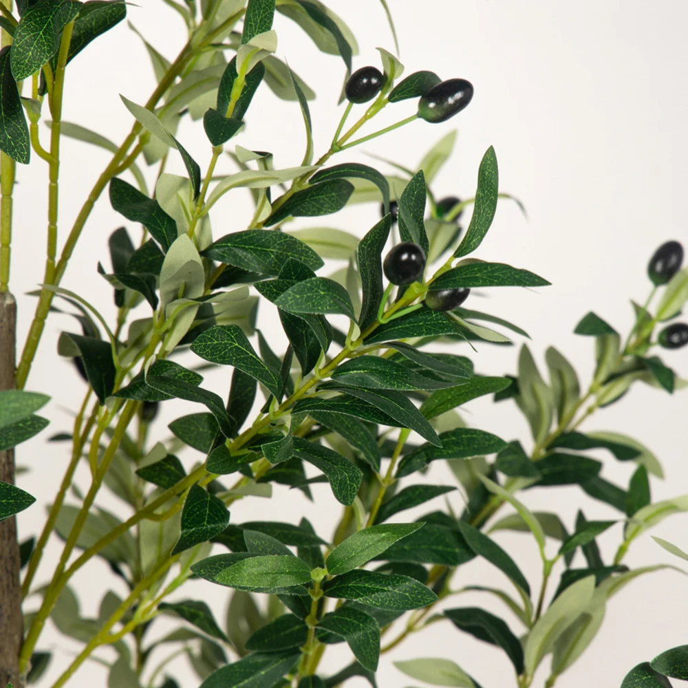 Grands plantes d'olivier artificielles en Pot, 5/6 pieds, grand arbre faux, branche d'arbre au sol vert avec Pot, pour la maison, le jardin, le bureau, décoration de mariage