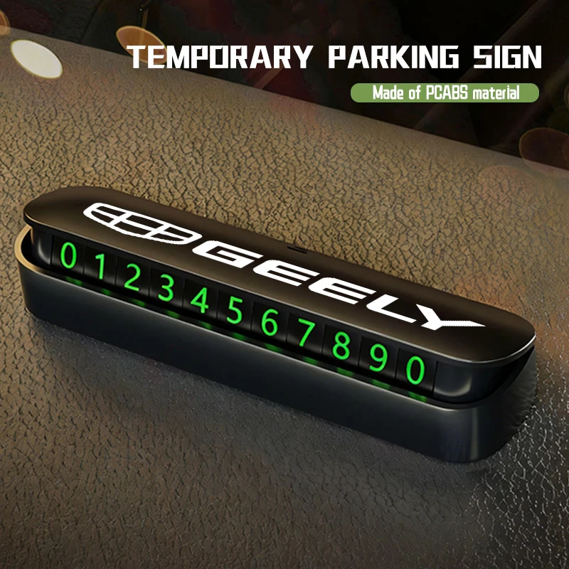 Car Portable Universal Temporary Parking Phone Number Plate For Geely NL3 EX7 X7 EC7 GX7 GT GC9 X6 Geometry Tugella GX3 CK - view 2