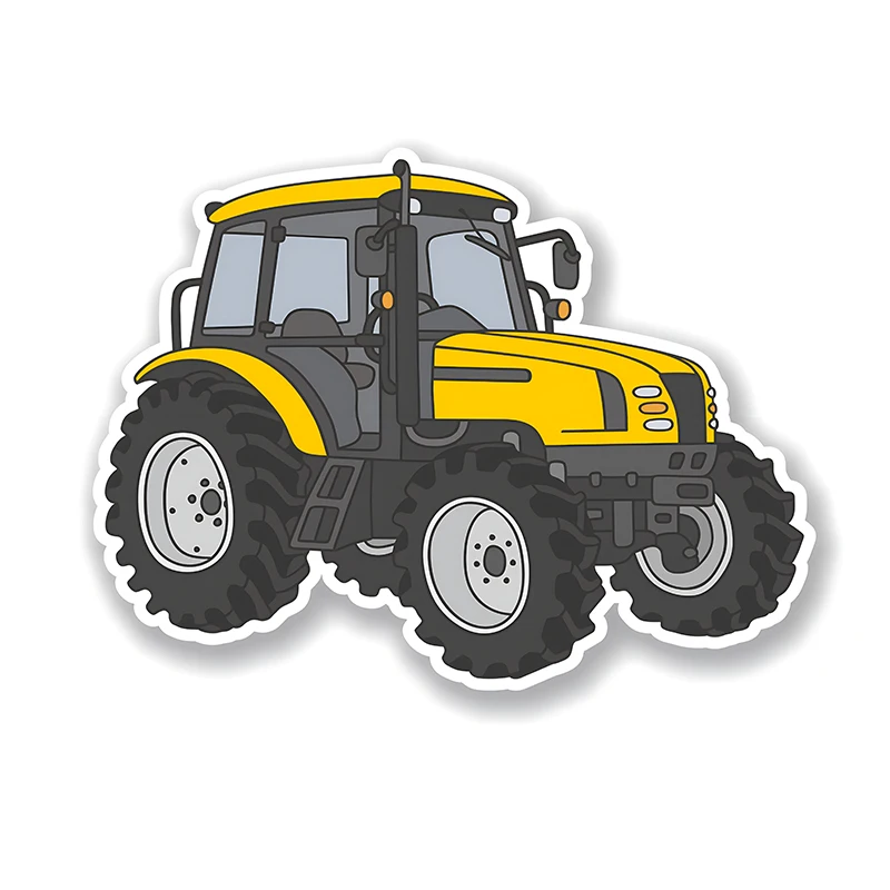 

CS12304# Yellow Farm Tractor Car Stickers Funny Creative Waterproof Vinyl Decal Motorcycle Decorative Accessories