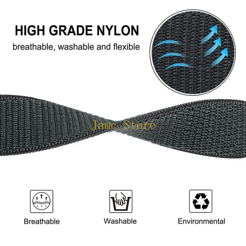 LX0B Wristband Hook & Loop Nylon Strap untuk Pendekatan Insting SD998 Watch