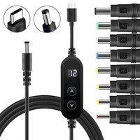 Type C To DC Boost Cable with 8 Adapters Power Cable 5V To 12V Fast Charging USB C To DC Jack Connector for Wifi Router Laptops