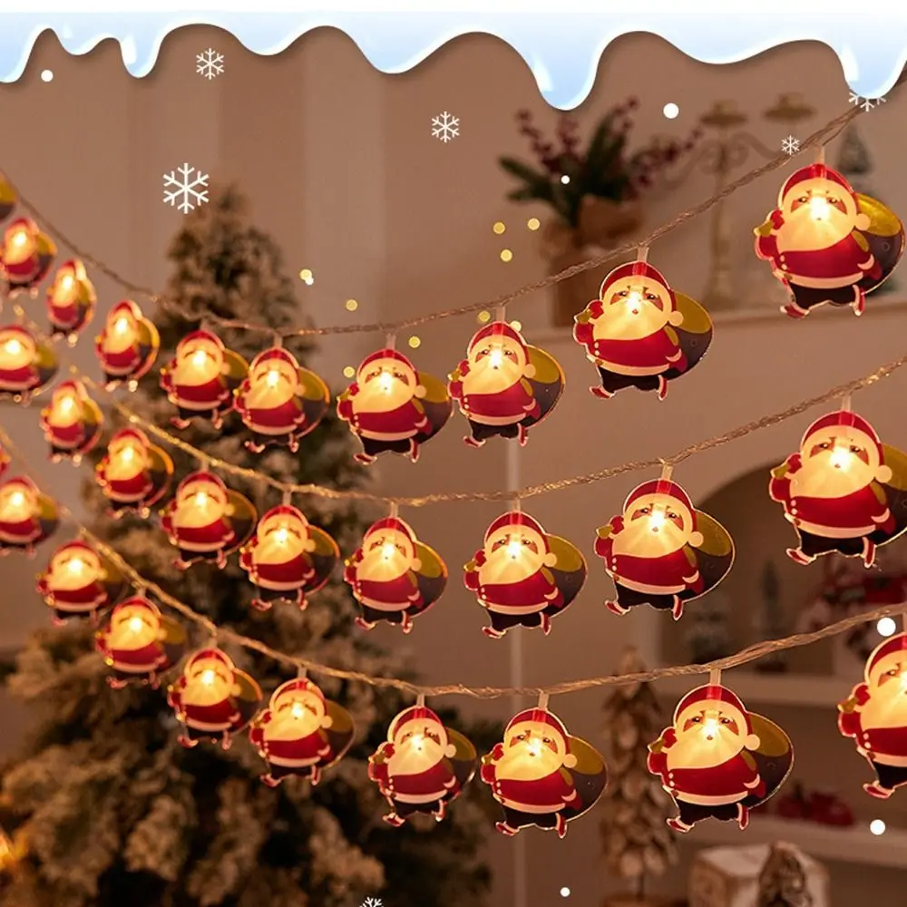Fahion 1.5M 10LED Christmas LED String Santa Claus Snowman Colorful Festival Lamp DIY Warm Light LEDLights String New Year