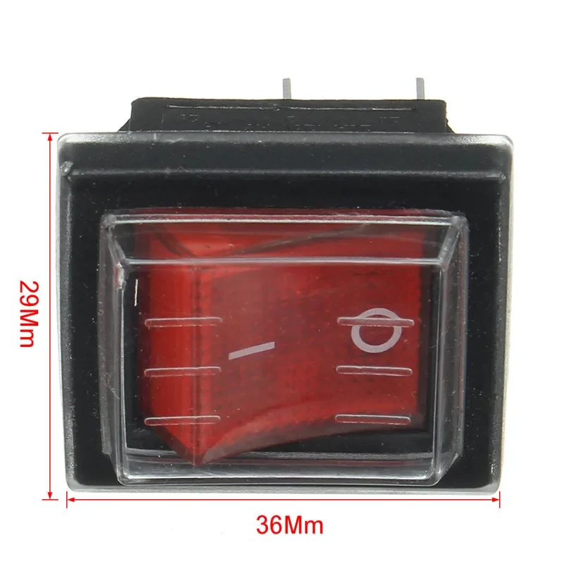 5PCS Waterproof 250V SPST 4 Pin Rocker Switch 36x29mm With Cover For Industrial Vacuum Cleaners Water Absorption