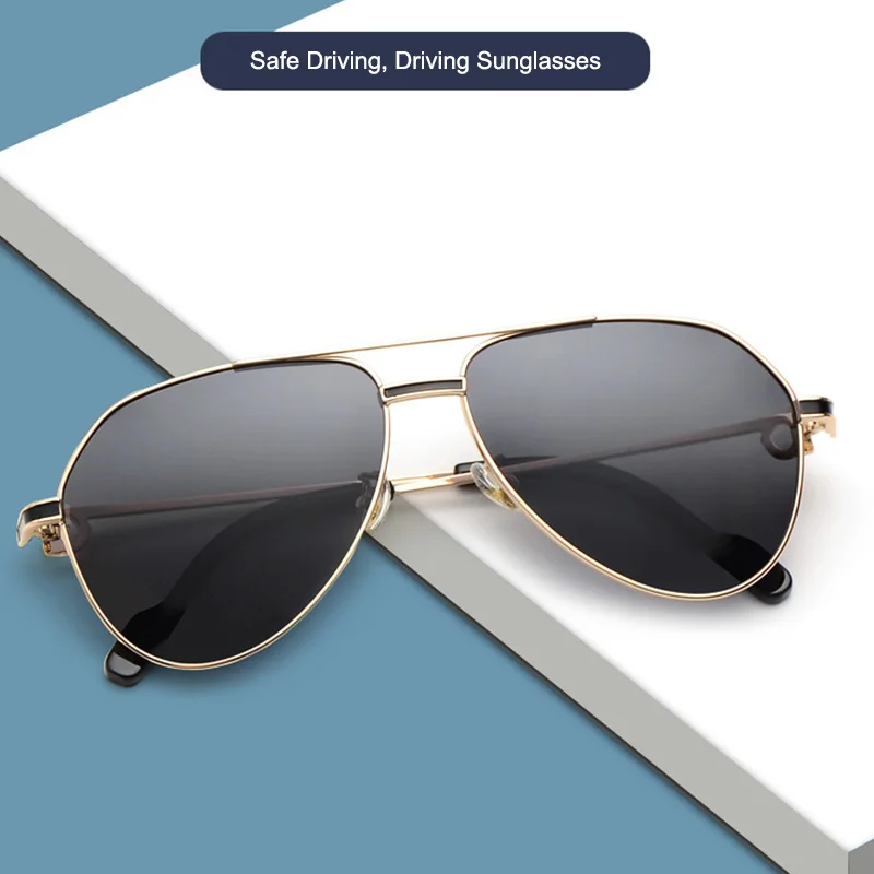 Óculos de sol sapo com armação metálica para homens e mulheres, óculos polarizados retrô personalizados para condução ao ar livre, moda nova