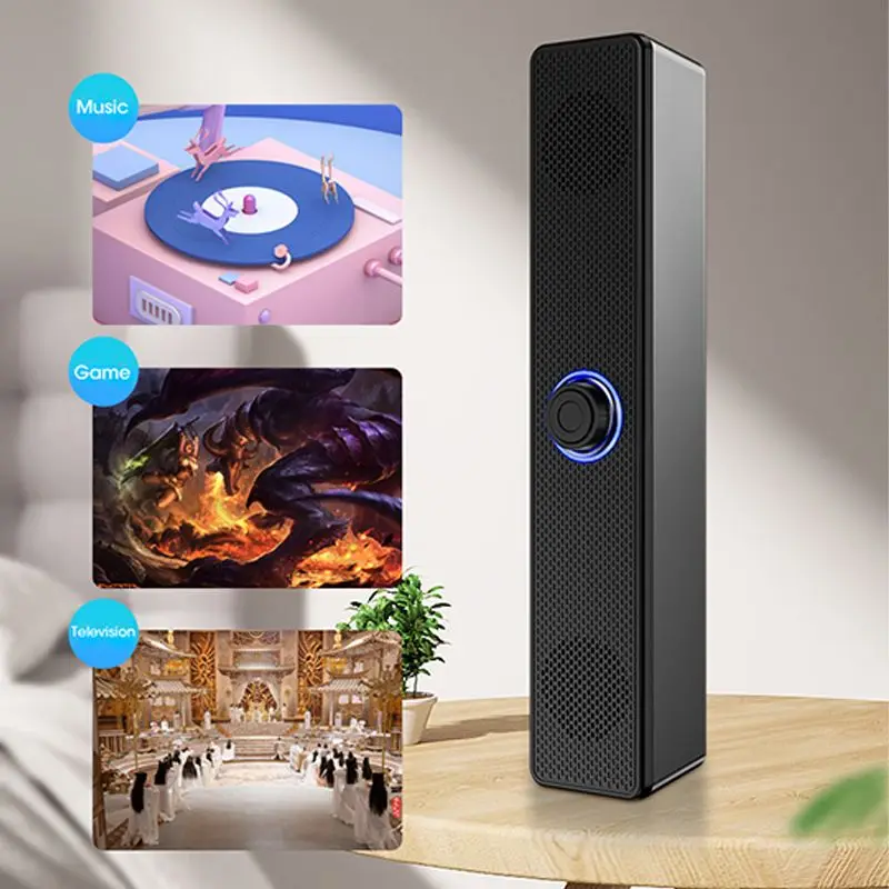 4D Computer Speaker Bar Stereo Sound Subwoofer Bluetooth Speaker Macbook Laptop Notebook PC Music Player Loudspeaker With Mic