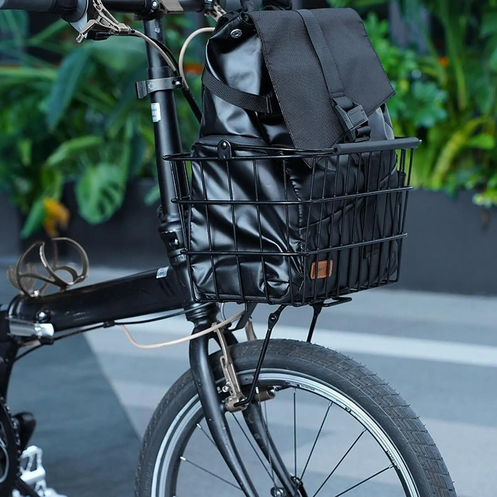 

Folding Bike Front Basket Steel Large Capacity Quick Release Cargo Organizer Cycling Accessory for Folding Bicycle