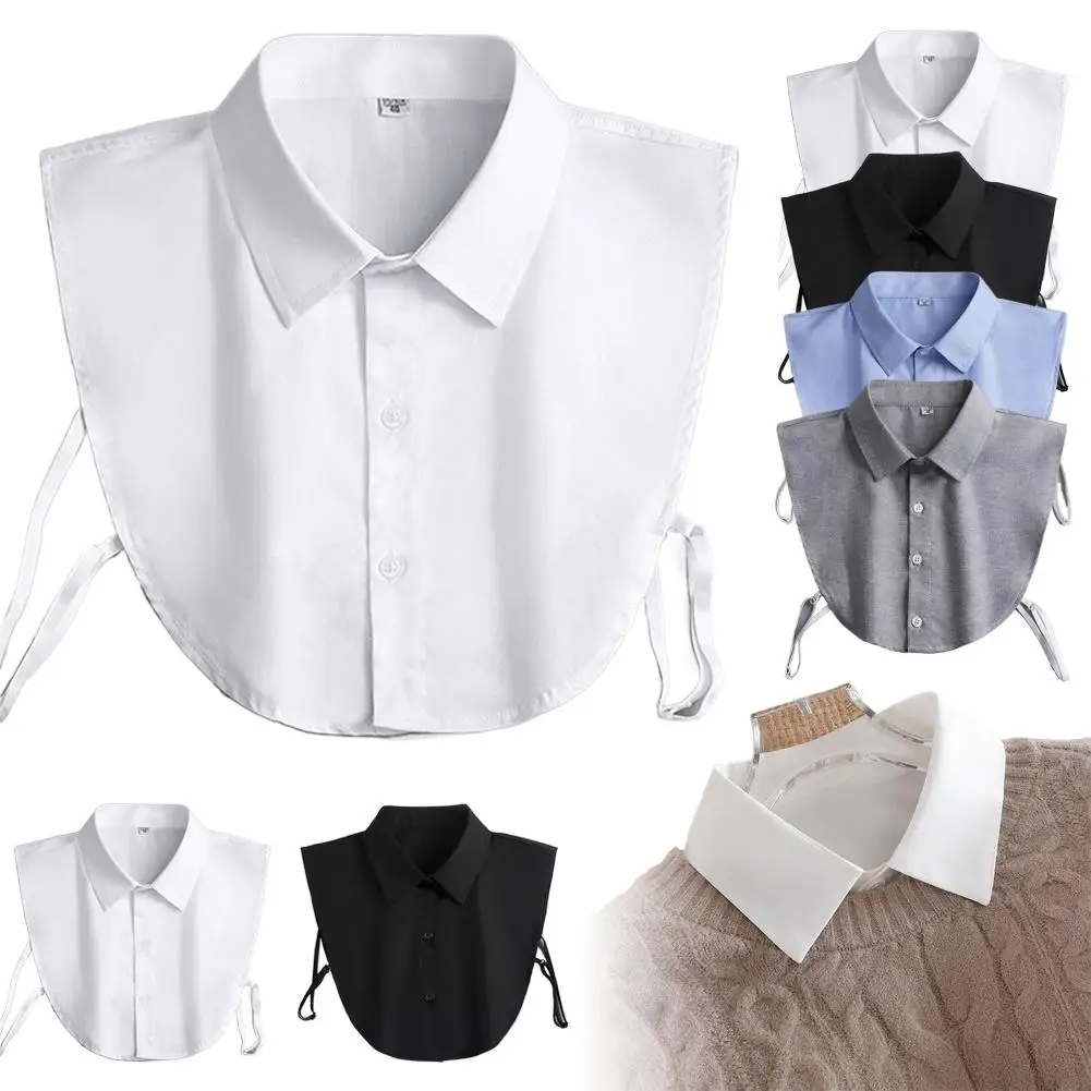 Fake Collar Blouse Elegant Ruffle Edge Blouse Versatile Adult Shirt Exquisite Solid Color Shirt False Collar Lapel Half Shirt