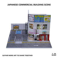 1:64 Japanese Commercial Building Diorama,Lighting Scene Model,Car Garage Models,Car Parking Lot For Display&Collection&Gift